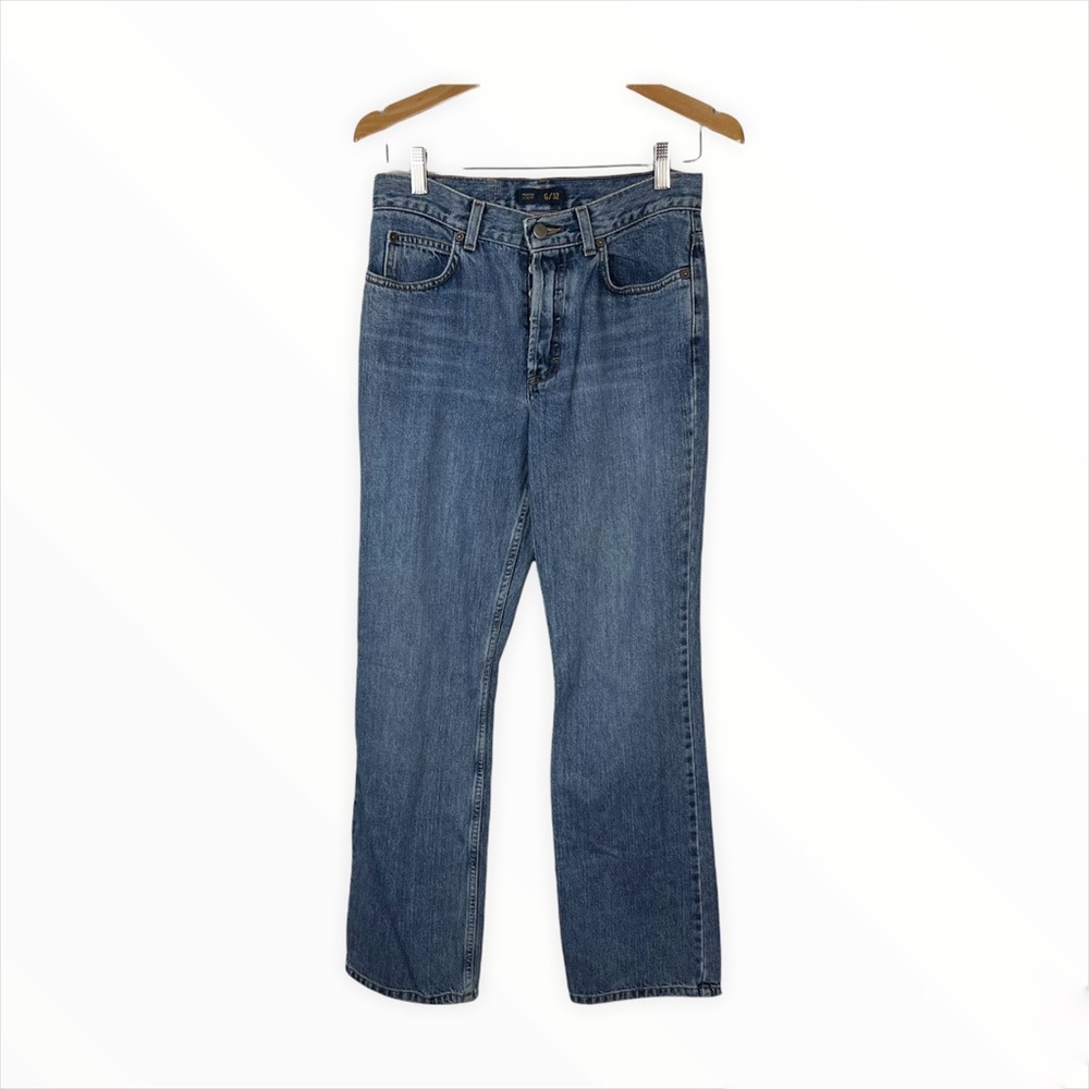 Vintage J. Crew 100% Cotton Made in USA Button Fly Boot Cut Leg Jeans 6 x 32